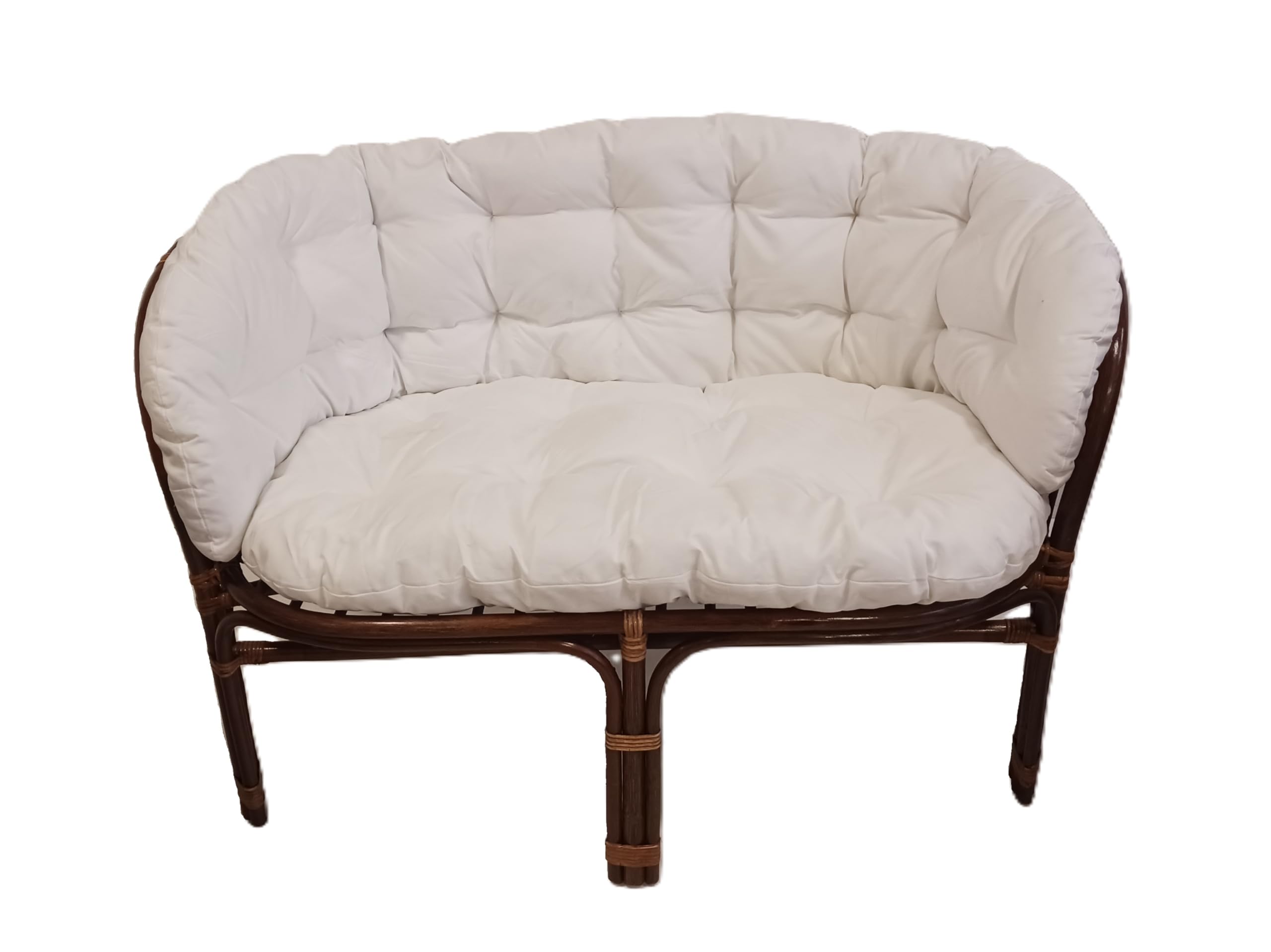 SALOTTO set VIMINI RATTAN naturale NOCE 2 POLTRONE 1 DIVANO 1 TAVOLO CASA E GIARDINO COMPLETO DI CUSCINI CON LACCETTI non in kit di montaggio spedito su bancale