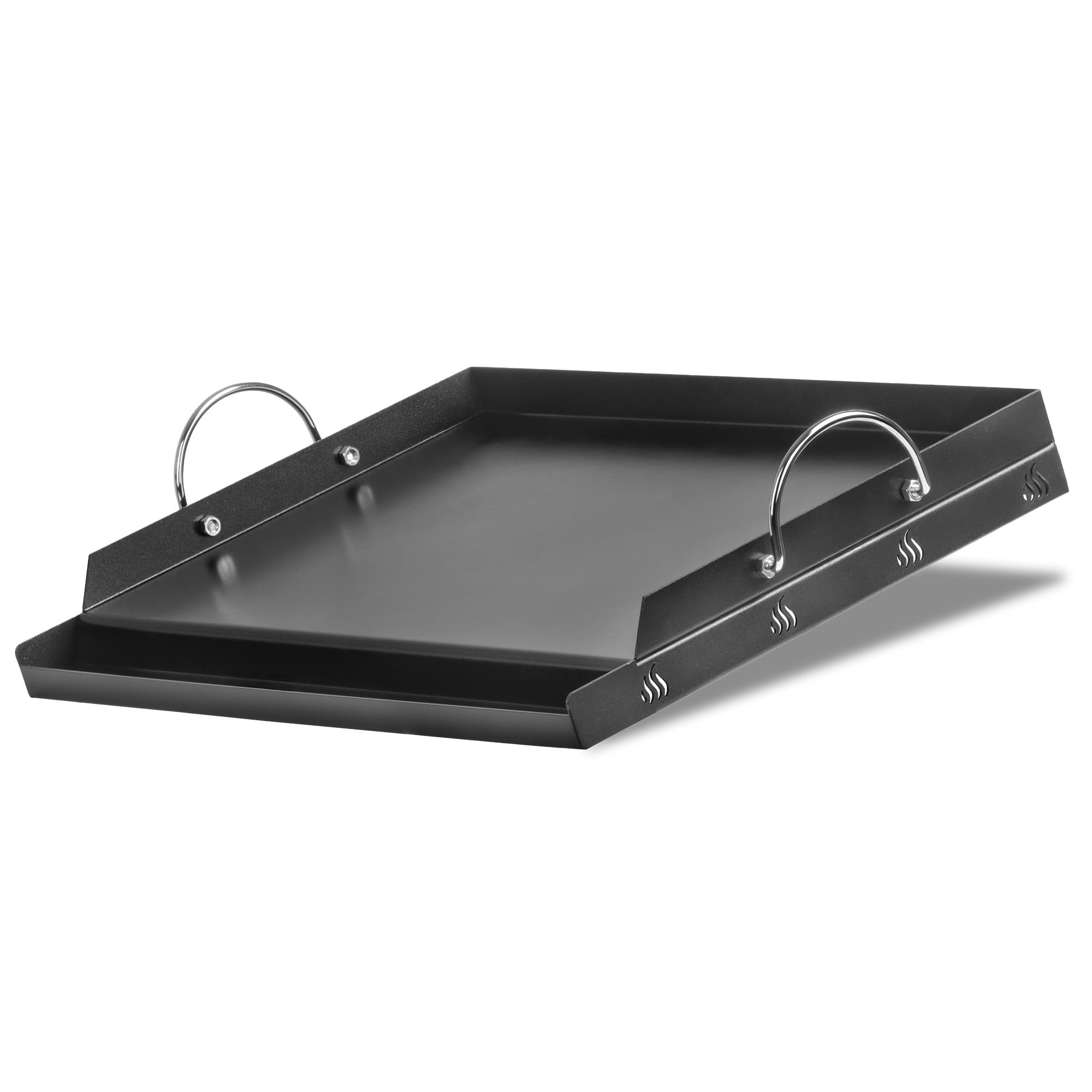 BBQ-Toro Stalowa ceramiczna płyta grillowa, 63 x 41 cm, powlekana ceramiką, prostokątna, uniwersalna i masywna, ceramiczna blacha do grilla na węgiel drzewny i gaz, akcesoria do grilla, miska do