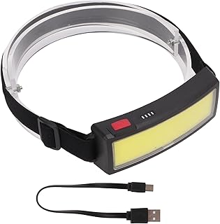 YEmirth LED Headlamp Rechargeable, LED Headlamp USB Charging LED Floodlight Ultra Light COB Headlight Outdoor Camping Head Mounted Headlight