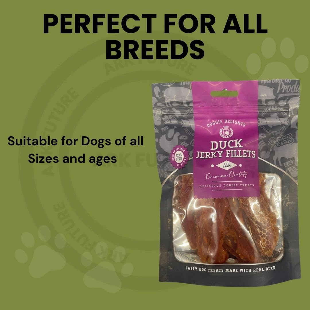 ark future Doggie Delights Dog Treats, High-Protein, Low-Fat Duck Jerky Fillets - Image 4