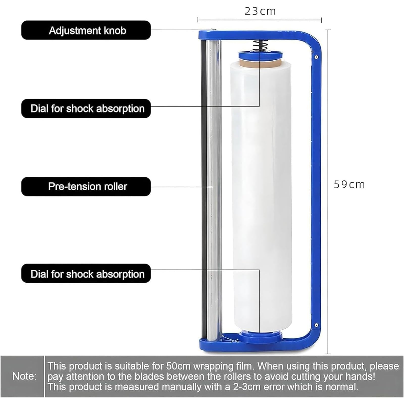Machine d'emballage sous Film Étirable De 50 Cm, Distributeur De Film Étirable, Diamètre Intérieur du Tube : 76 mm, Lisse Et Anti-adhérent, avec Séparateur Intégré, pour L'emballage Express