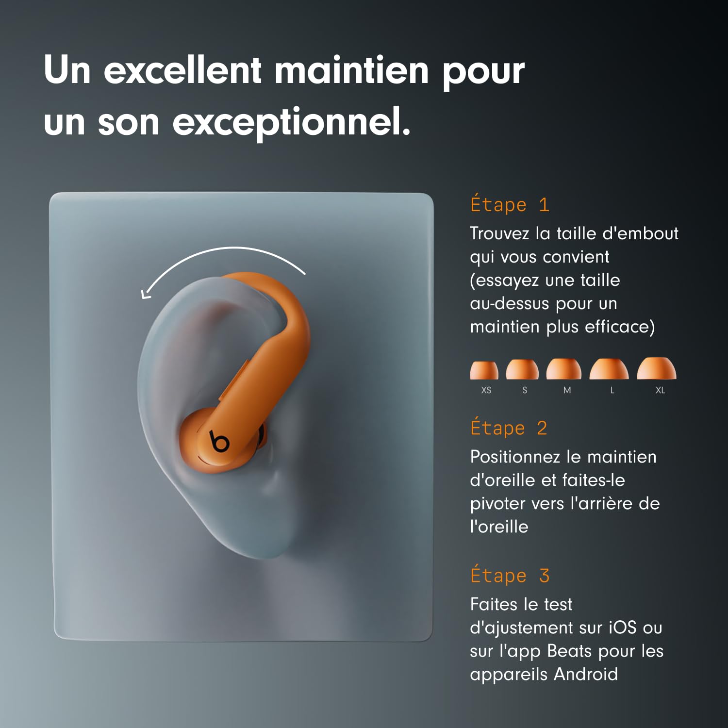 Beats Powerbeats Pro 2 Écouteurs Bluetooth sans Fil- Suppression du Bruit, Suivi de la fréquence Cardiaque, IPX4, Jusquʼà 45H avec Étui de Recharge, Compatible Apple & Android - Obsidienne