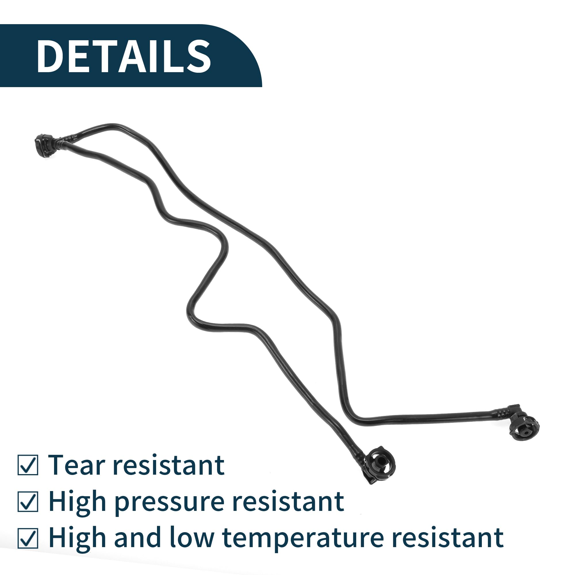Manguera Del Radiador Para Mercedes-Benz W176 A200 A250 2012-2018 Buena Estanqueidad No.A2465010125 Línea De Ventilación Del Depósito De Expansión Del Motor Negro 1 Pc
