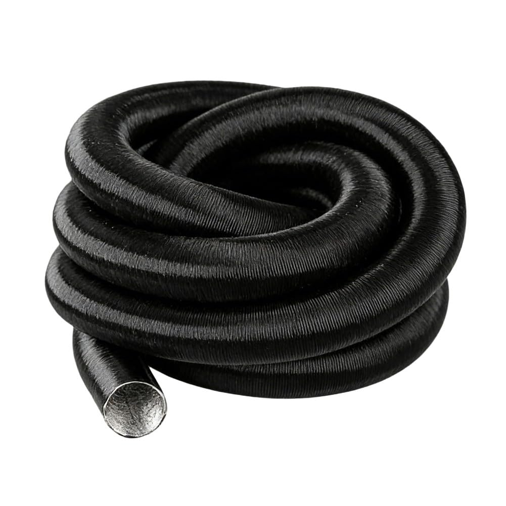 Flexibler Aluminium-Luftschlauch 60 mm x 500 cm für Dieselstandheizung, Schwarzes Heizungsrohr