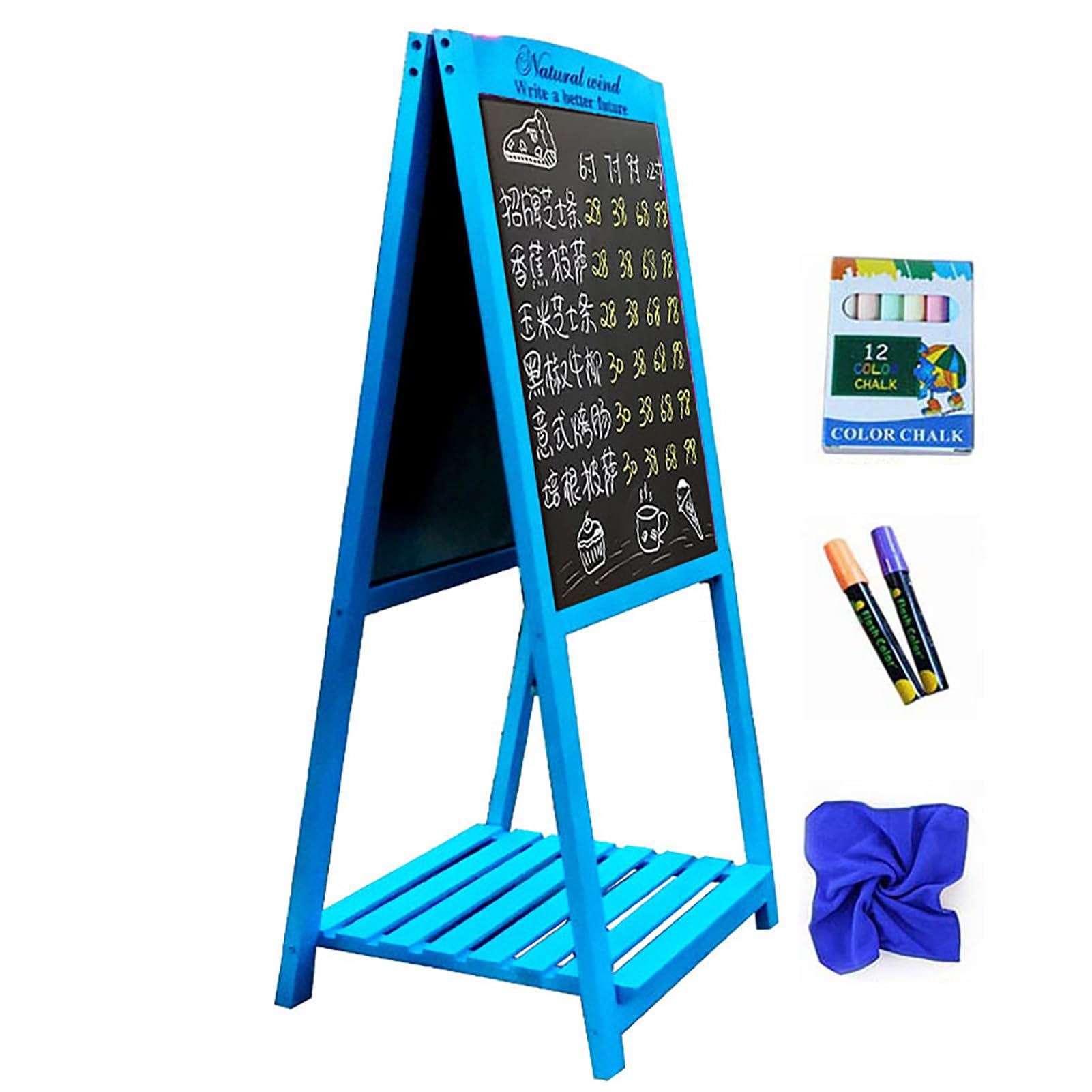 SENJINGHUA Outdoor Chalkboard Sign, Double Sided Blackboard with Stand, for Menus and Messages