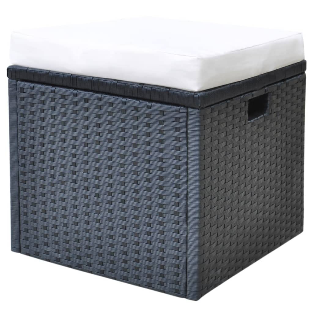 vidaXL Juego de Comedor de Jardín Ratán Sintético Negro Muebles Patio Exterior