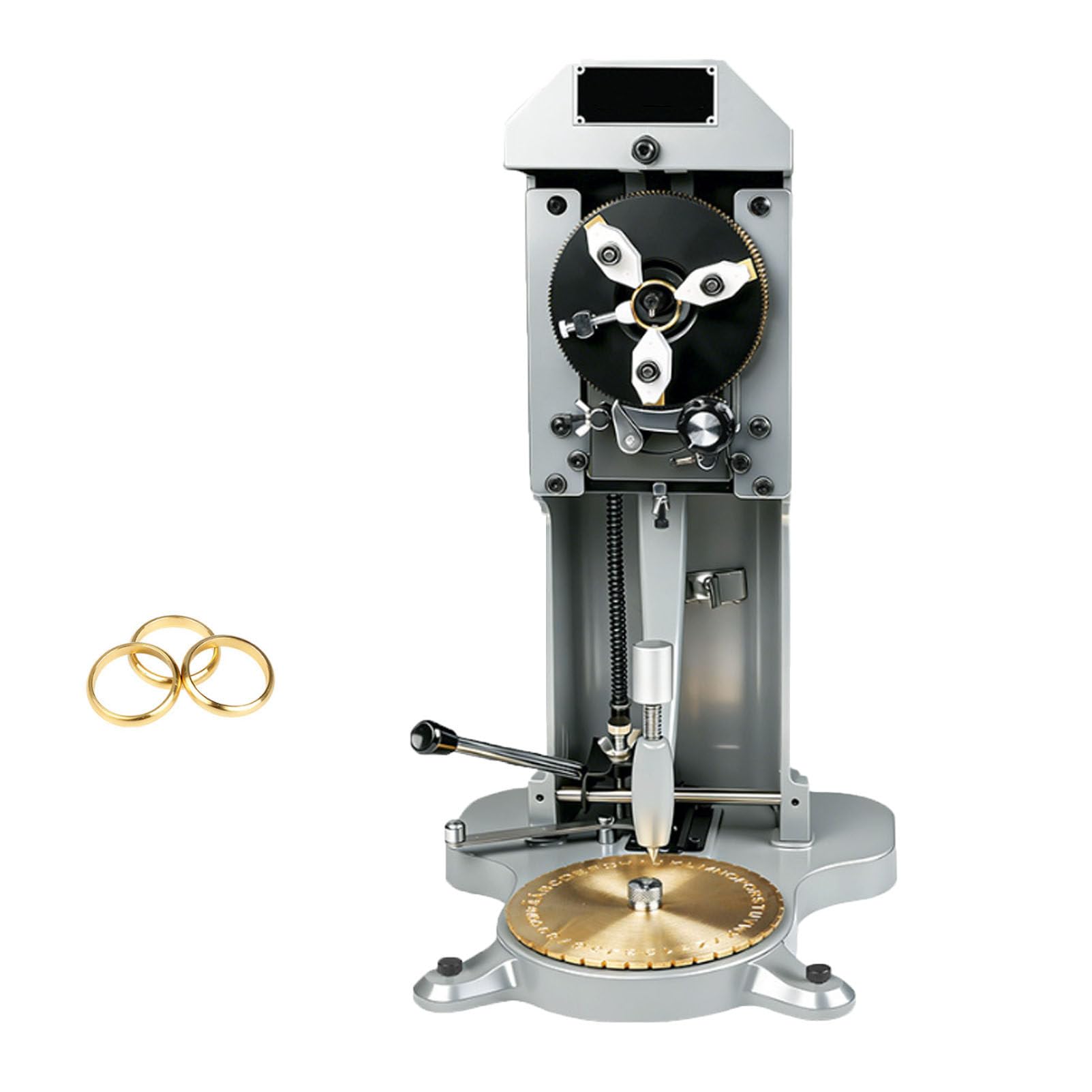Pfps Double Sided Dial Inside Ring Engraver Machine, 1.5mm-2.0mm Character Letter Block Stamper, Manual Inner Ring Engraving Tool for Gold, Silver & Copper Rings