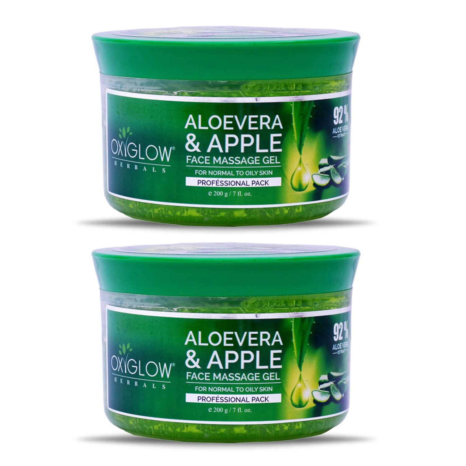 OxyGlow Herbals Alovera Apple Face Massage Gel 200 Gm (Pack of 2)