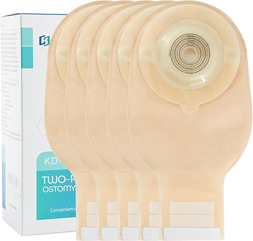 10 bolsas de colostomía, bolsas de ostomía convexas de una pieza, bolsas drenables con hebilla de cinturón, cortadas para ajustar, máximo 1.772 in