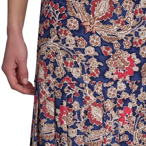 Image of Tommy Hilfiger Women's 3 /4 Sleeve High Neck Ruffle Trim Jersey Mini Dress