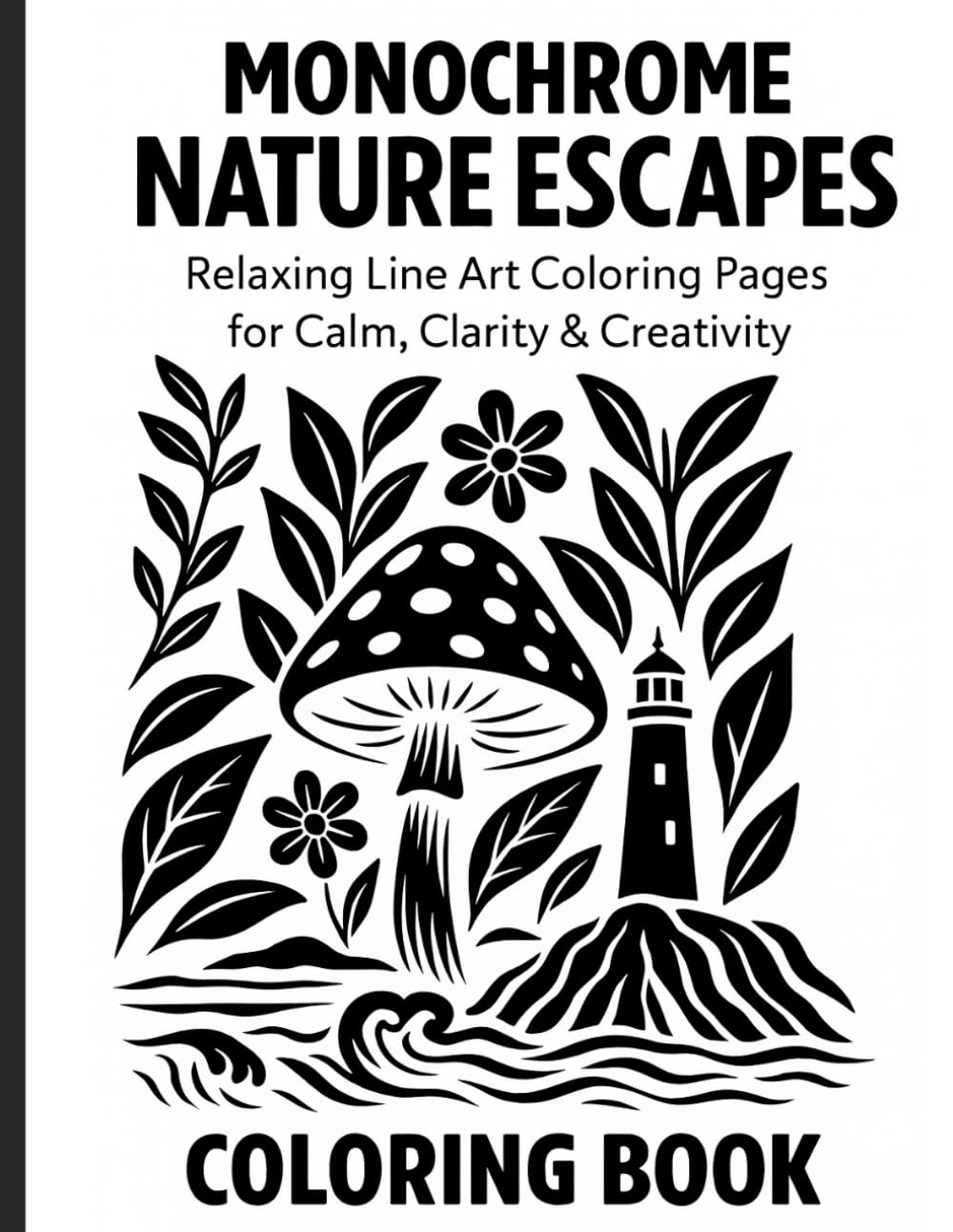 Monochrome Nature Escapes: Relaxing line art Coloring pages for calm, clarity and creativity