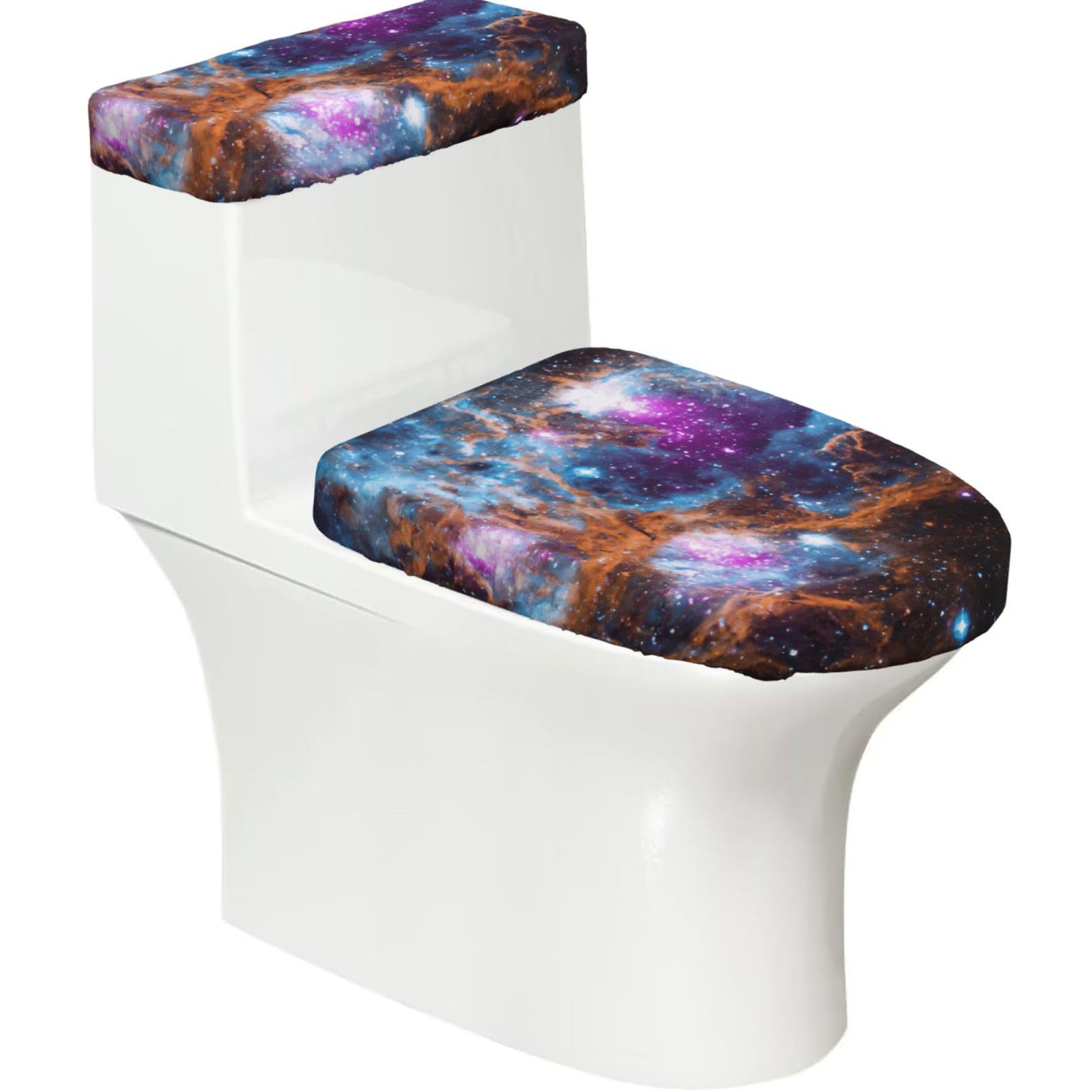 Universe Galaxy Space. Print Bathroom Decor Toilet Lid Cover And Tank Covers, Restroom Accessories Fits Most Round