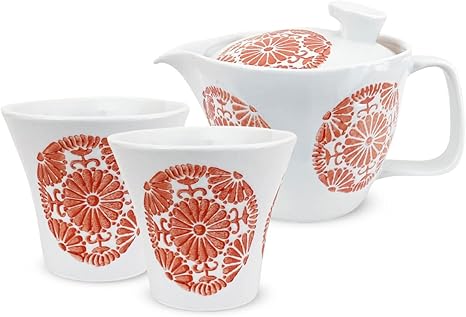 Amazon Co Jp J Kitchens 勲山窯 急須セット 波佐見焼 日本製 急須 ペア湯呑み おしゃれ 茶器 セット 240cc 130cc 1人用 2人用 茶こし付き サークル フラワー レッド ホーム キッチン Amazon Co Jp J Kitchens 勲山窯 急須セット 波佐見焼 日本製 急須 ペア湯呑み おしゃれ 茶器 セット 240cc 130cc 1人用 2人用 茶こし付き サークル フラワー レッド ホーム キッチン