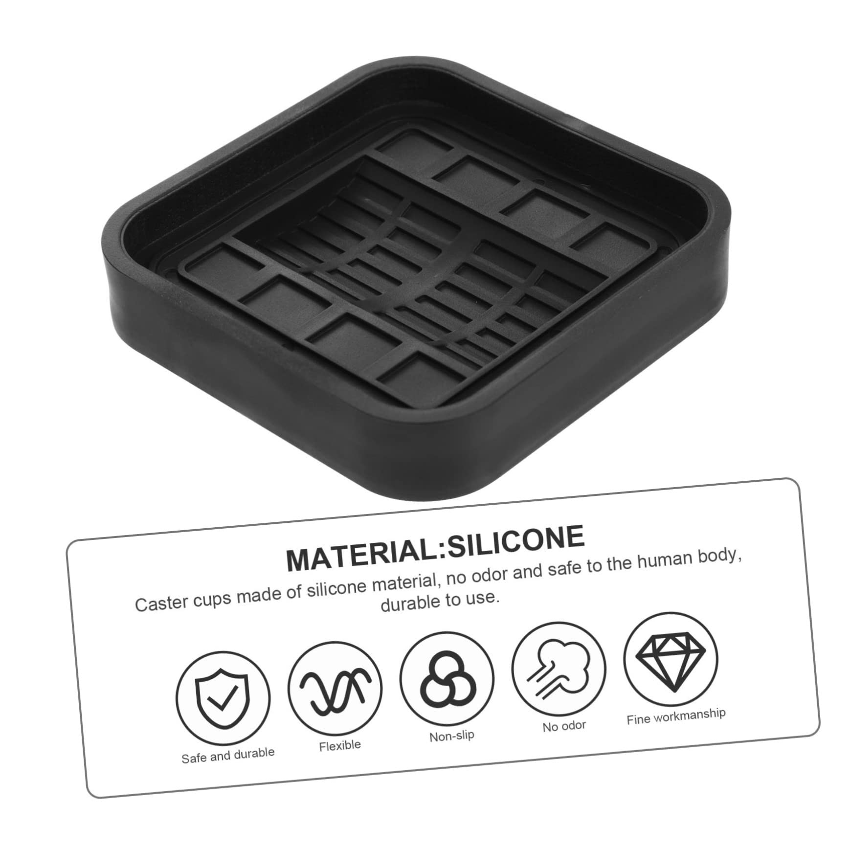 EXCEART Set Da 8 Pezzi Fermaruota Antiscivolo in Silicone Per Mobili, Pattini Per Ruote Girevoli, Protezione Per Pavimenti in Legno, Compatibile Divani, Letti e Sedie