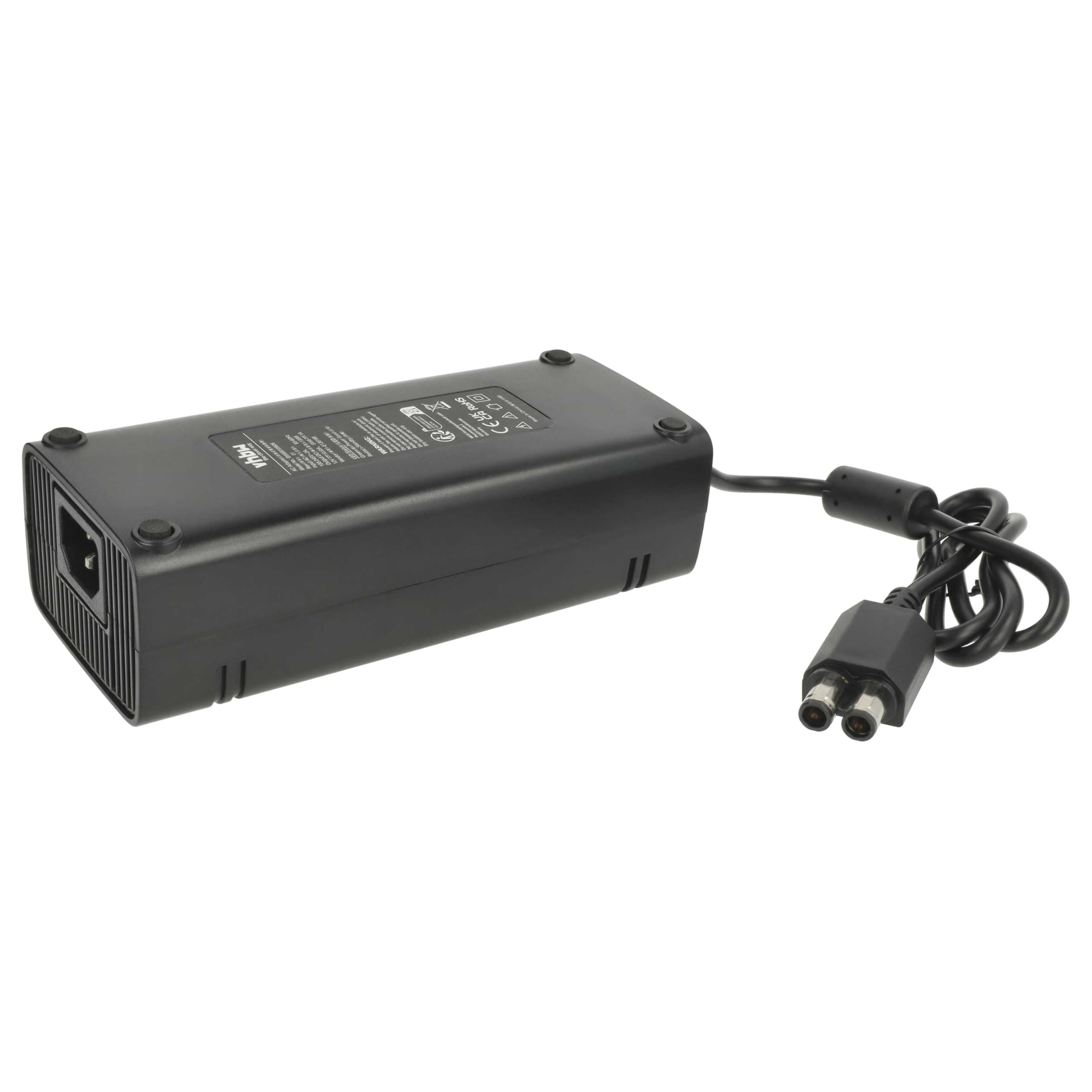 vhbw 220 V zasilacz ładowarka kabel do ładowania 130 W (12 V/10,83 A) kompatybilny z Microsoft Xbox 360 Slim zamiennik do DE-X360-3206.
