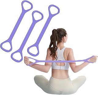 Figura 8 banda de resistencia, bandas elásticas para entrenamiento, brazos, espalda, pecho y hombros, equipo de ejercicio para yoga, pilates, estiramiento de terapia física (paquete de 3
