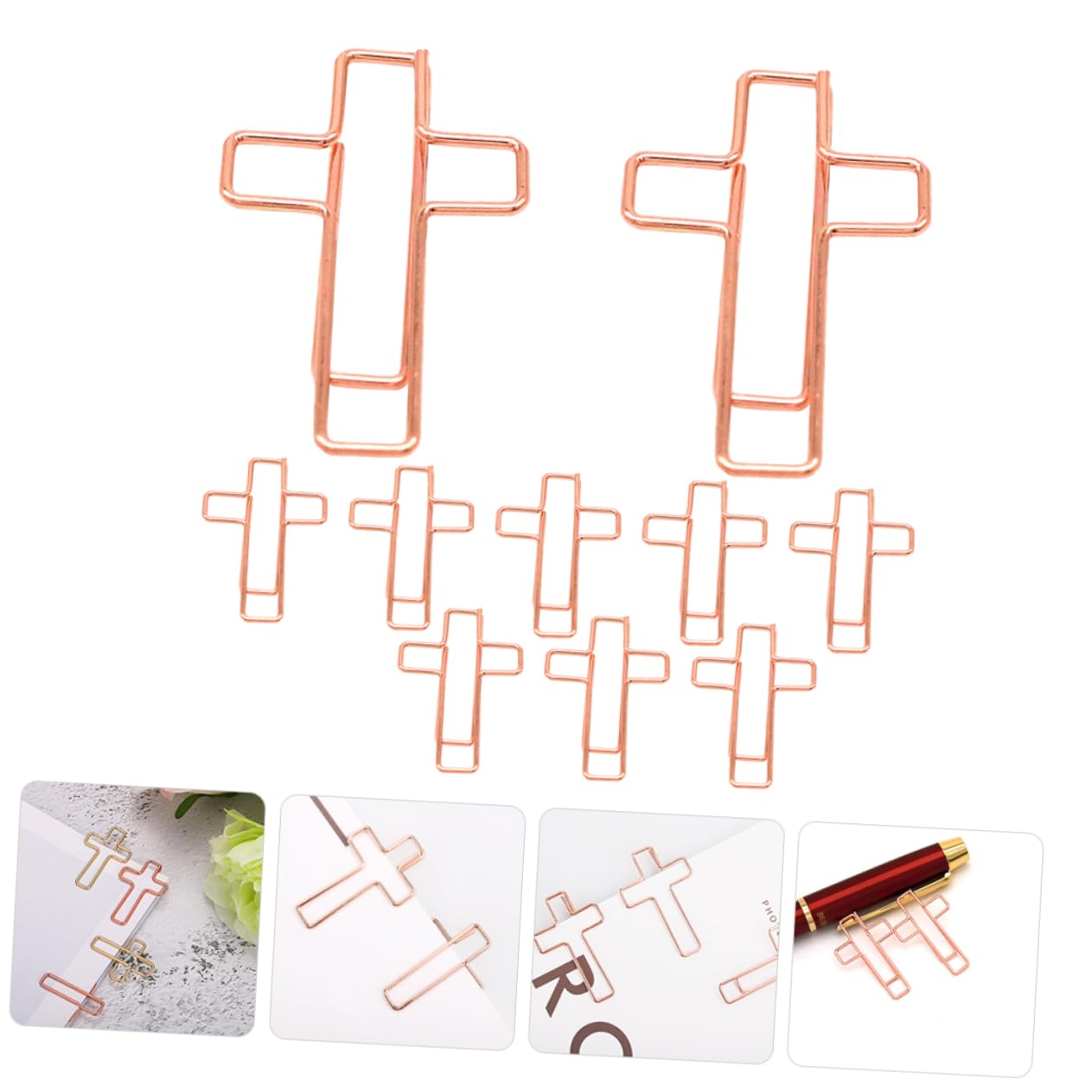 10pezzi Graffette Forma Di Croce Metallo Clip Per Documenti Creative e Forniture Per Ufficio Per Scrapbooking e Organizzazione Di Documenti