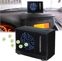 Zhjvihx Condicionador de Ar Portátil do Carro, Tipo Universal do Alojamento ABS 12V 3A Máquina Refrigerando Carro para Cenas Exteriores (Preto)