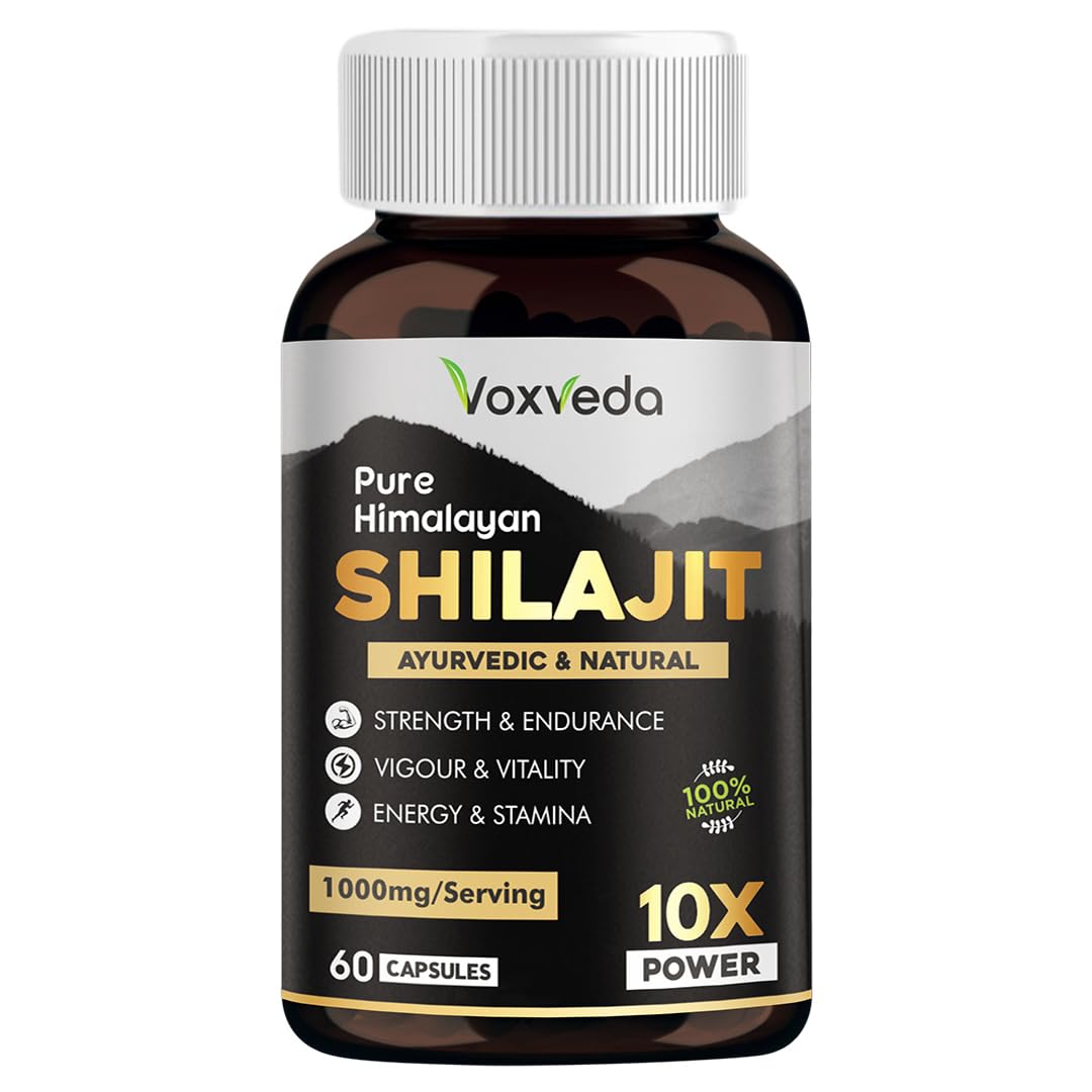 Shilajit Capsule for Men - 60 Capsules | Ayurvedic Shilajit Capsule - 1000 mg/Serving | Shilajeet Capsules | Shilajit Gold
