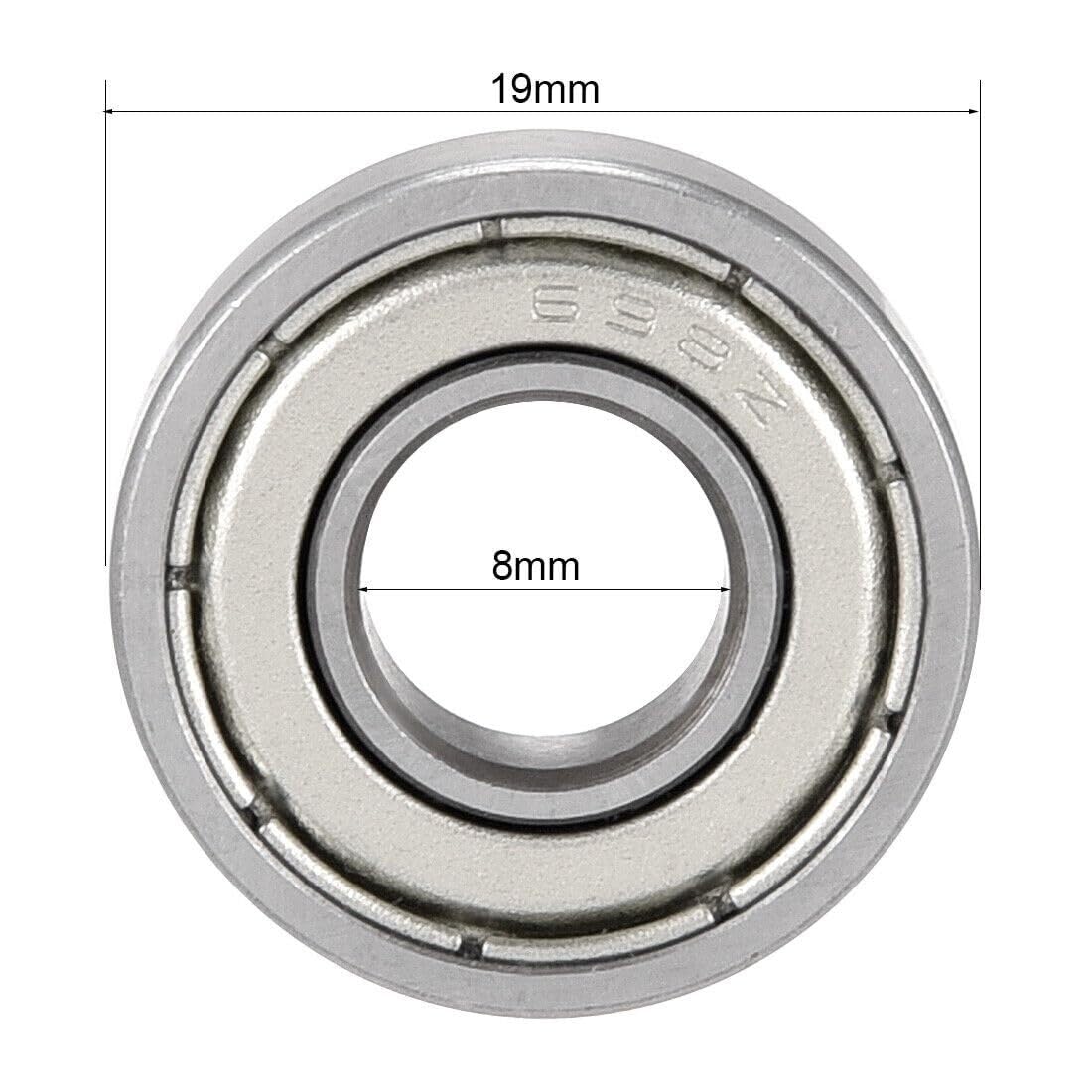 10 Uds rodamiento rígido de bolas 698ZZ doble escudo 8mm x 19mm 6mm acero cromado