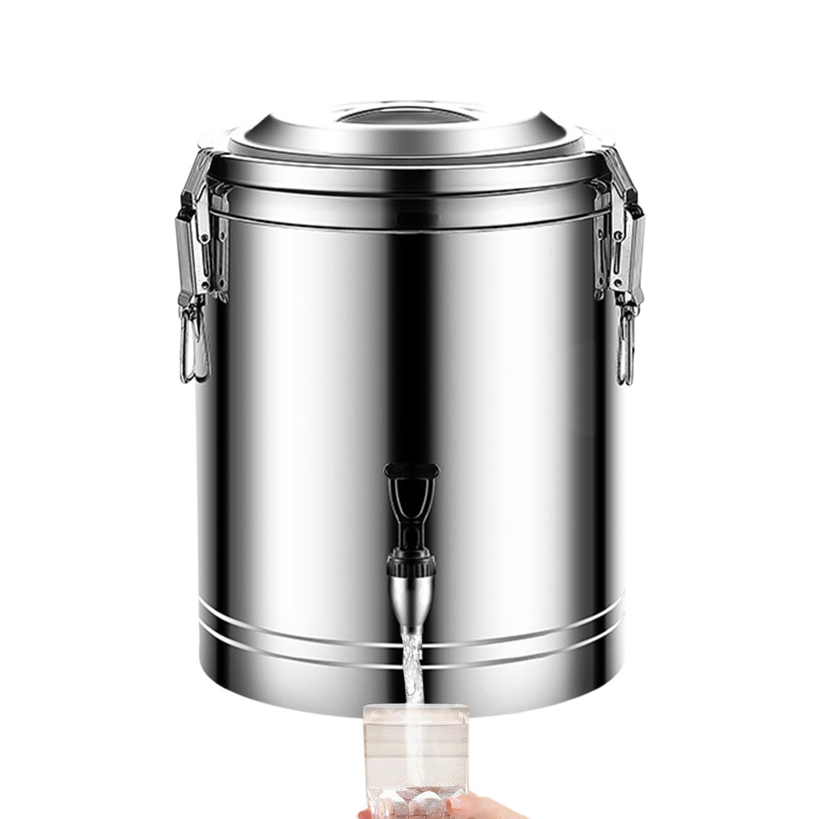 Saftspender | Großer Lebensmittelqualität Edelstahl,Limonade Spender Wasserbehälter - Für Heißer Und Kalter Kaffee, Tee, Saft, Limonade, Heimgebrauch, Partys, Picknicks, Gewerbliche Nutzung