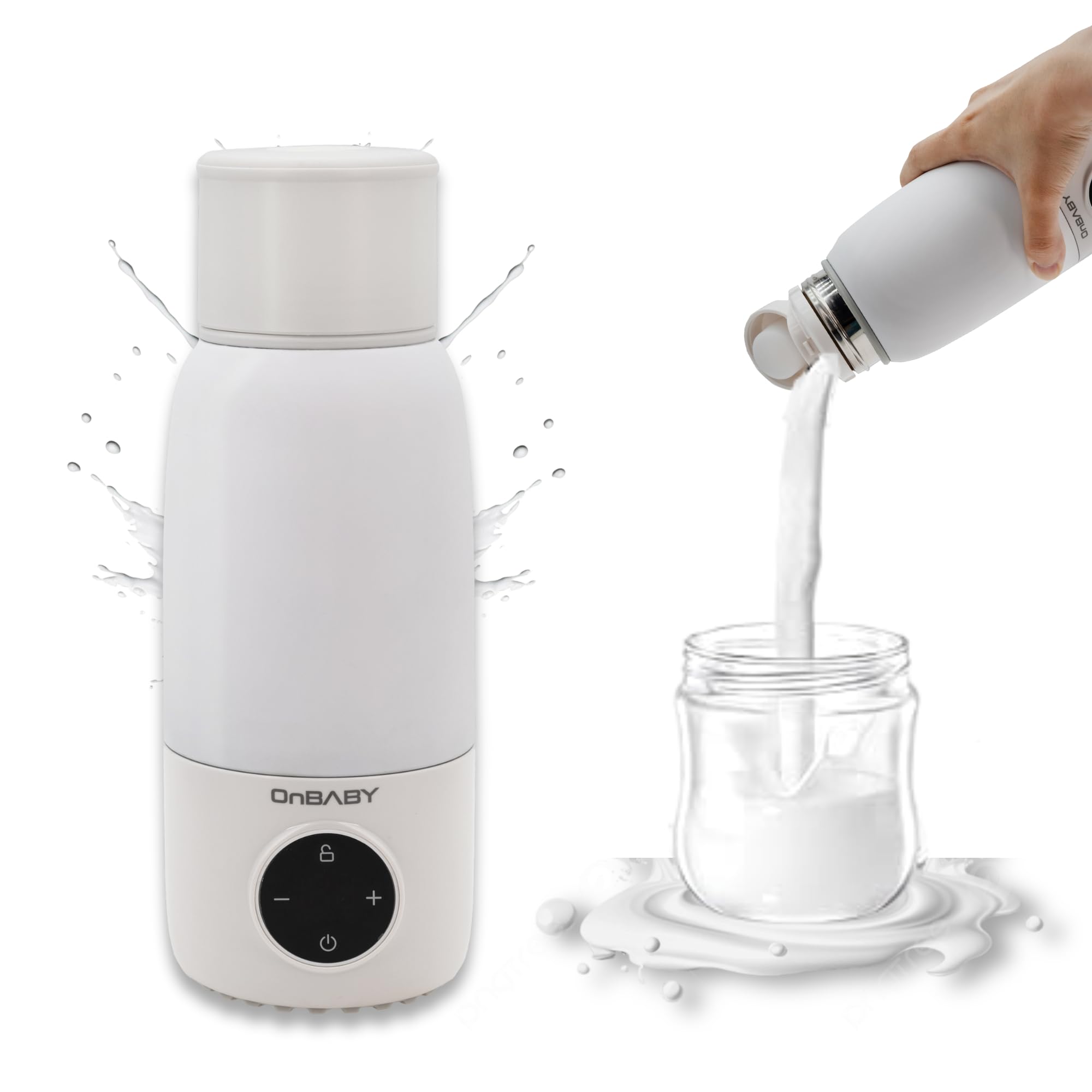 Scaldabiberon Elettrico Portatile - Scaldabiberon da Viaggio per Latte e Acqua, Facile da Trasportare - Temperatura Regolabile, Ricarica USB