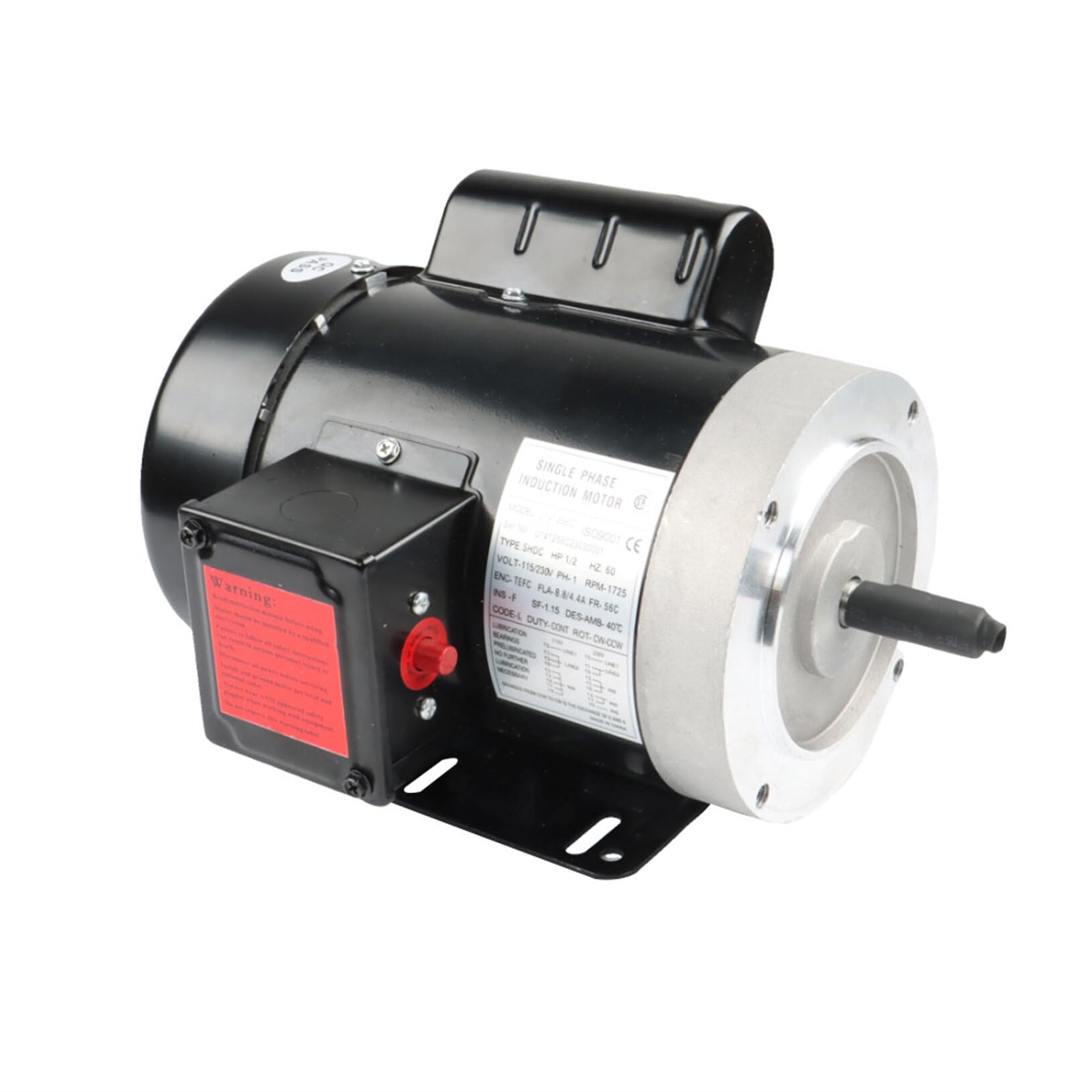 1/2HP Single Phase Electric Motor General Purpose 60HZ 1750RPM 56C 115/230V 5/8in Shaft Diameter TEFC-picture-14