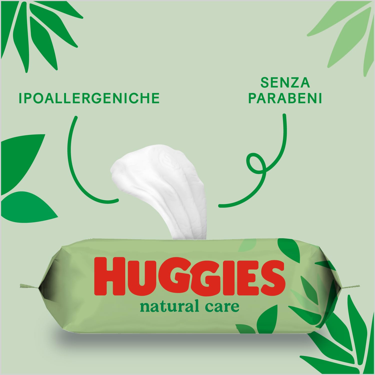 Huggies Natural Care, Salviette neonato, Dermatologicamente testate, con Aloe Vera, 70% fibre assorbenti naturali, 560 Salviette