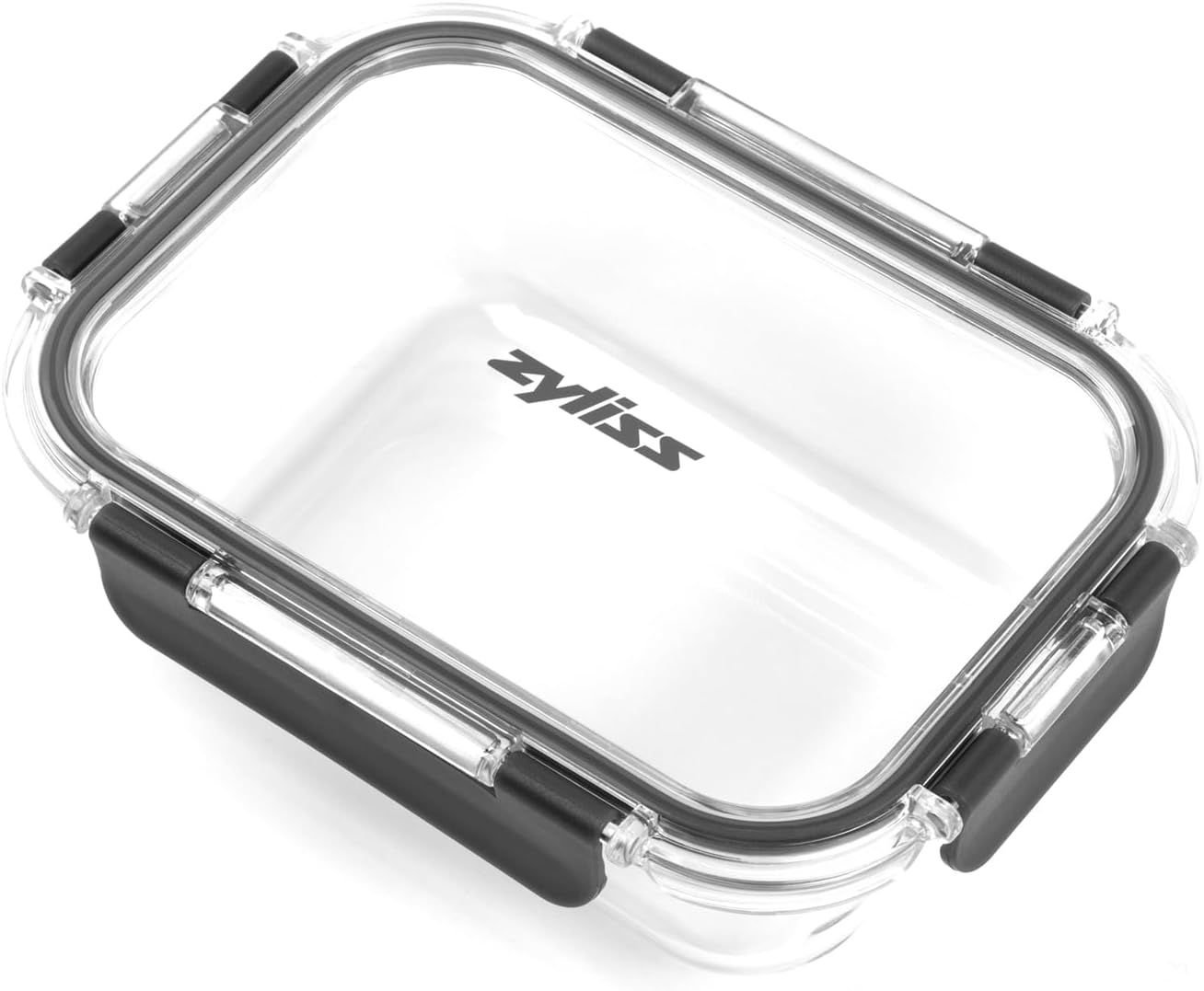 Zyliss E981064 640ml Glass Container, Shatterproof Glass, Airtight Food Storage Box with Sealable Lid, Microwave Safe, BPA Free, Freezer Safe, Fridge Storage, Food Container, 18cm x 14cm x 6cm