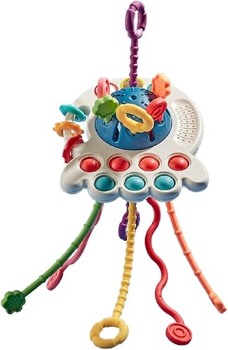 Juguete sensorial de cuerda para bebé, 6 cuerdas, sonajero Montessori de desarrollo temprano, habilidades motoras, juguetes de viaje con botones de disponible en Yaxa Venezuela