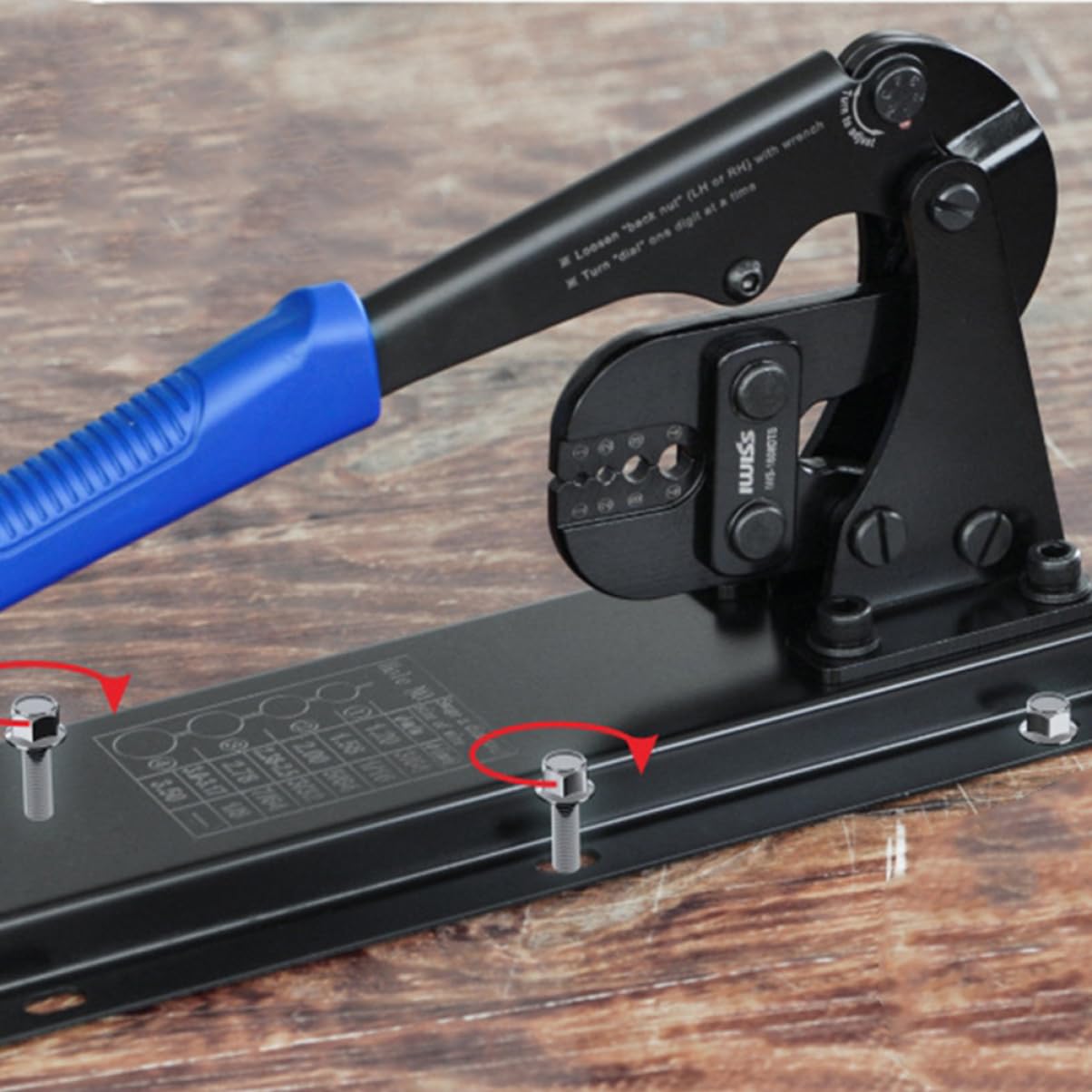 Alicates de Crimpado de Acero al Carbono en Forma de 8 para Escritorio | Prensado de Manga de Cobre o Aluminio, para Cable y Cuerda, Alta Dureza y Rendimiento