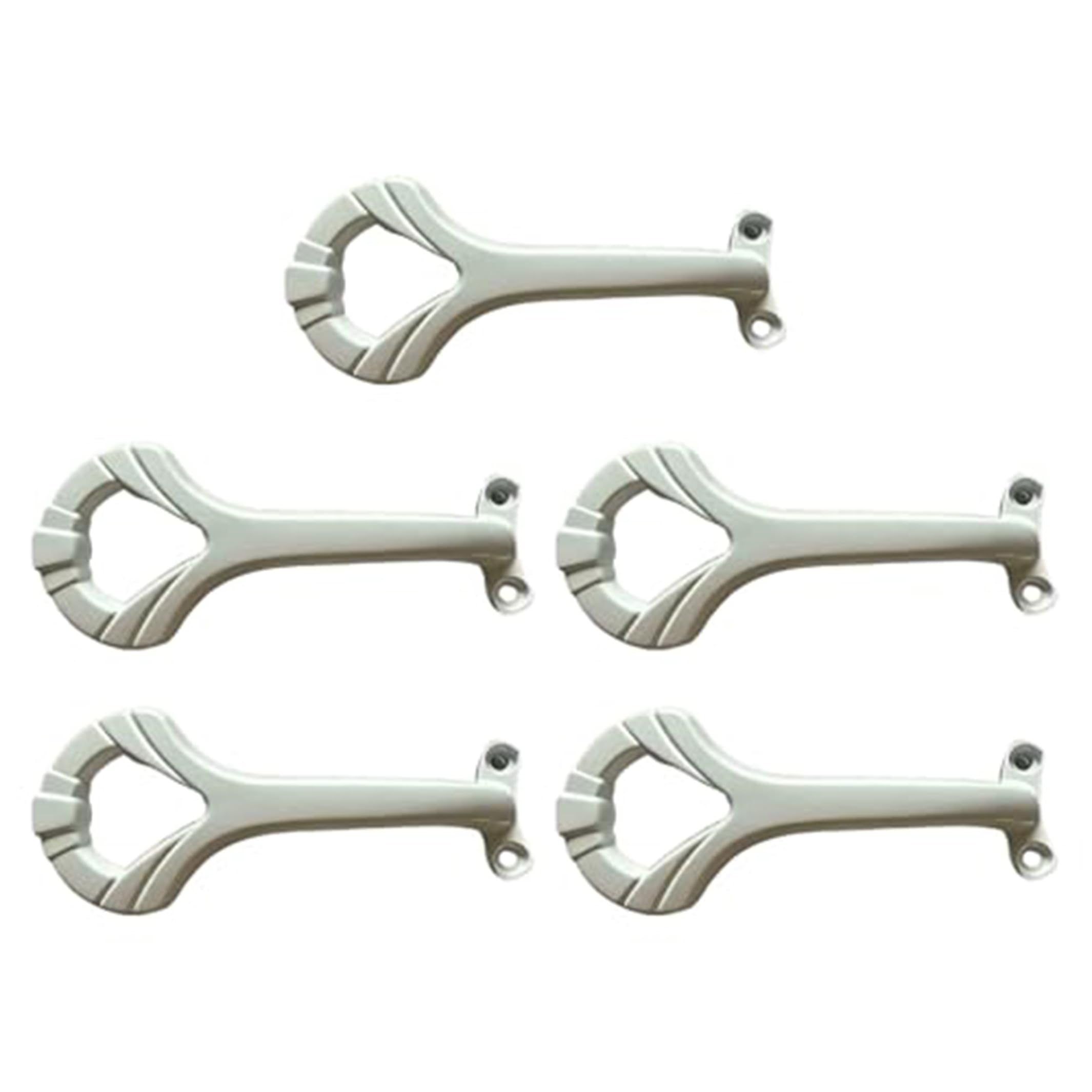 CAKEEYUM 5 Pieces Sturdy Aluminium Alloy Ceiling Fan Replacement Blade Arms Shell-Shaped Brackets - White