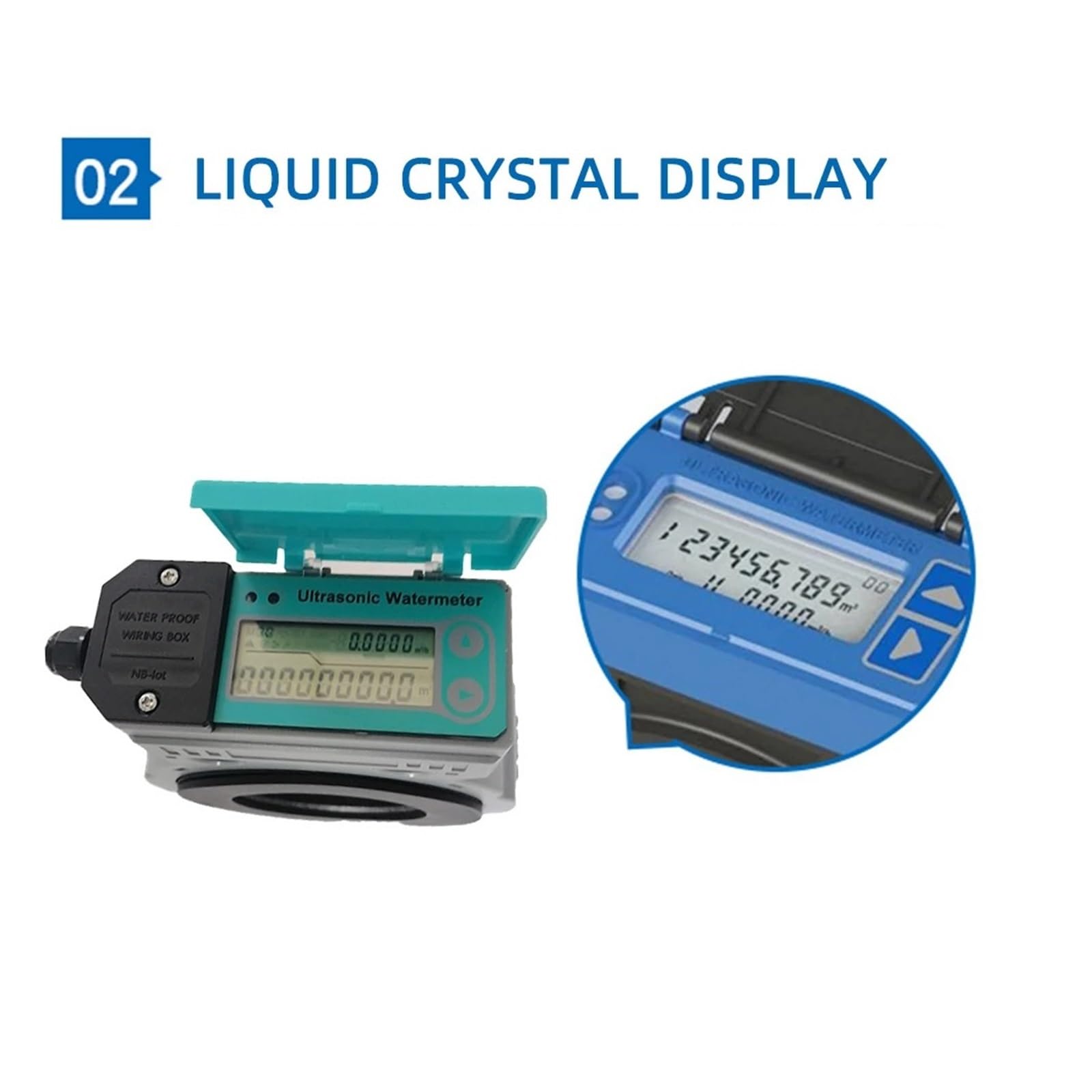 Medidor de flujo de agua ultrasónico Medidor de flujo de agua for riego agrícola digital Contador Sensor de flujo de agua líquido con pantalla LCD DN50 mm DN65 DN80 DN100 para líquidos(DN65)