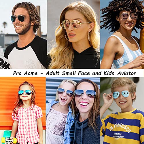 Pro Acme Polarized Aviator Sunglasses for Women Men, Petite Aviator Frame for Small Face Women Junior, 52MM3