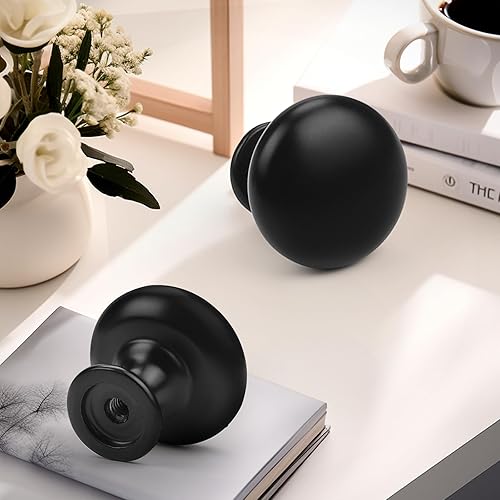 Miniatura 7 de Probrico Paquete de 25 pomos negros para gabinete, tiradores y manijas sólidas para cajones de armario de cocina, herrajes para muebles