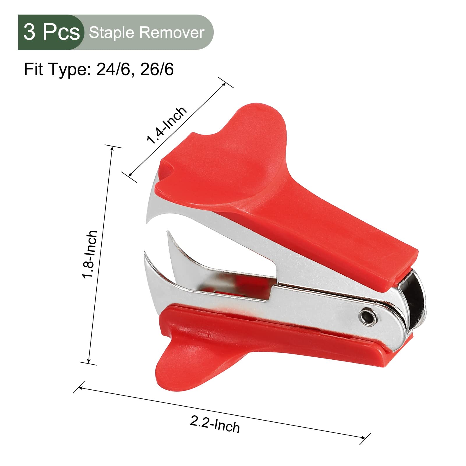 YOKIVE 3 Pcs Staple Remover, Mini Puller Steel Jaw, Black - Image 2