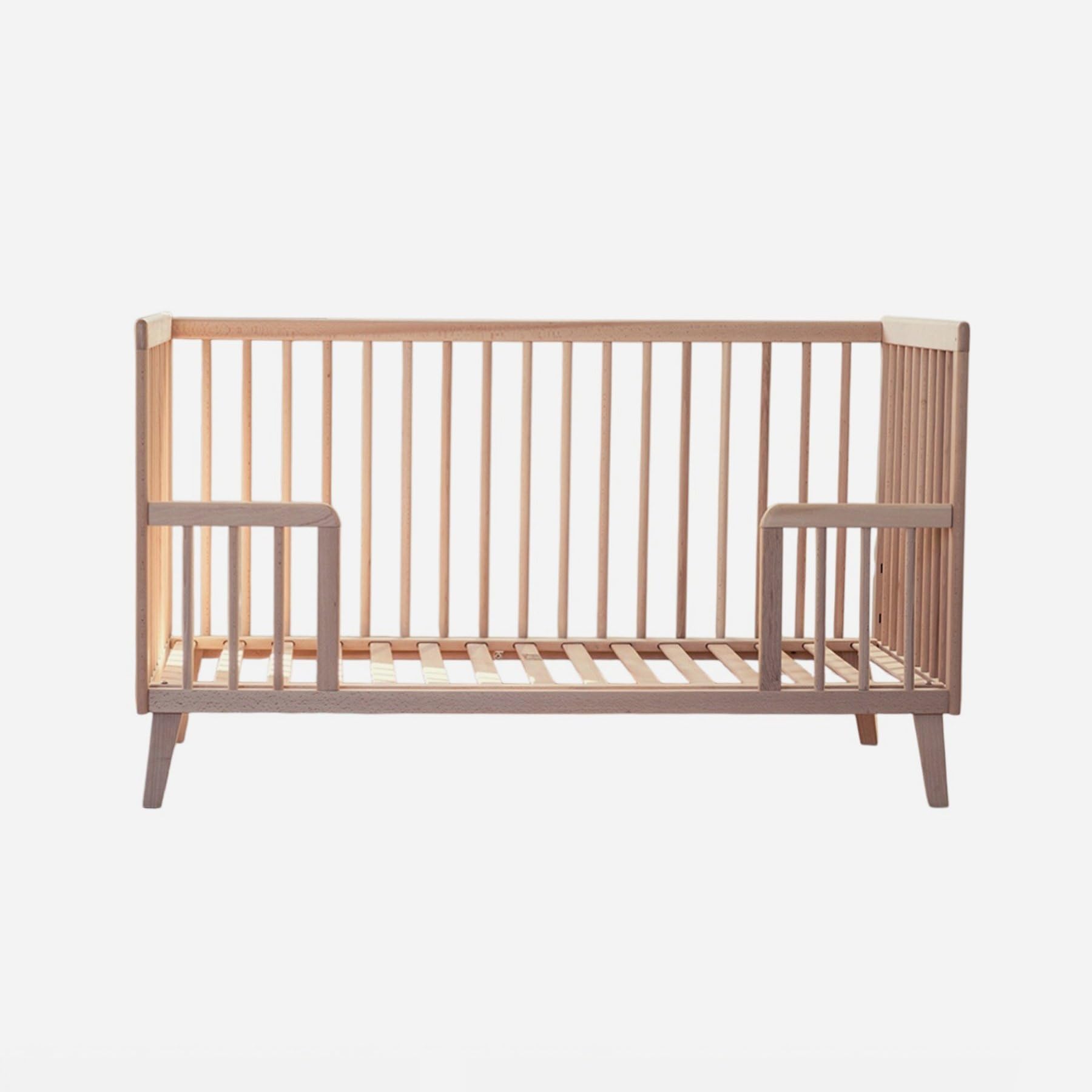 Kadolis - Cuna evolutiva 70x140 cm de Haya Maciza Turia - Cuna con barrotes transformable y Ajustable