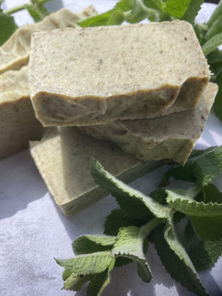 Peppermint -Eucalyptus Tallow Soap/handmade/natural/green clay/old fashion/bath/shower/menthol, 1 g (Pack of 1) - Image 4