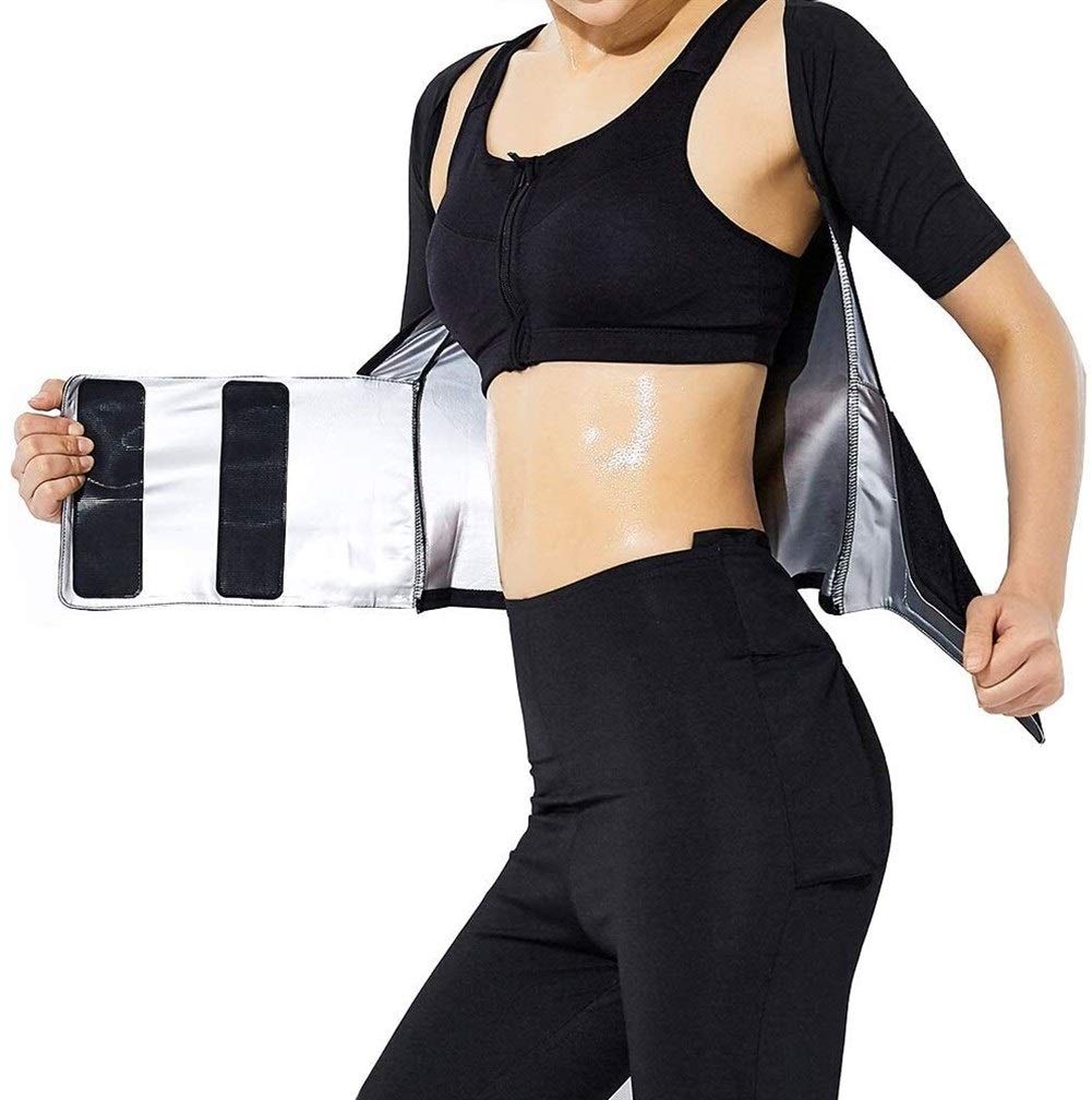 Trajes De Sauna Fitness Thermo Shapewear Tops De Entrenamiento De Alta Compresión Ropa Deportiva Body Para Bajar Peso Mujeres PVC Fitness Weight Loss Mangas Cortas/Largas Traje Sauna