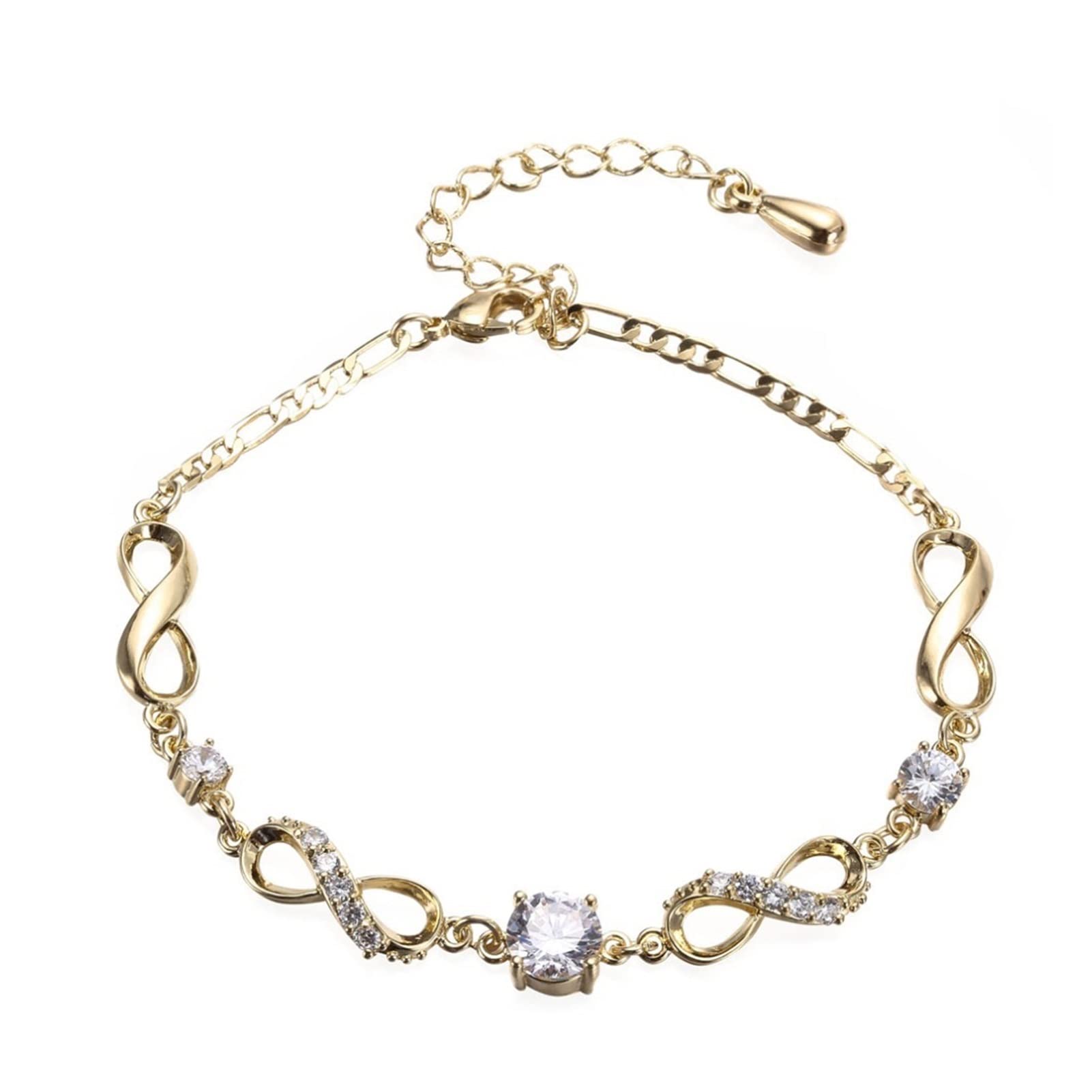 XJBTBA Cavigliere/Cavigliere da Donna Cavigliera in Oro Catena con Strass Grandi Cavigliere con Strass Sandali all'Uncinetto a Piedi Nudi Perline Gioielli per Piedi Braccialetti alla Caviglia