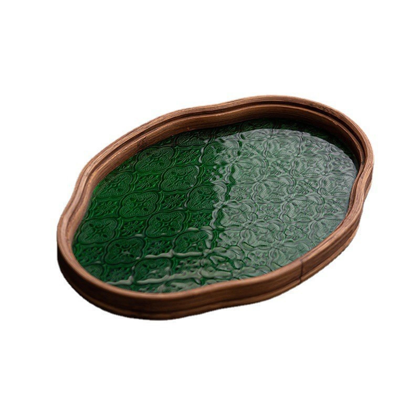 Artisanal Florals Glass Serving Dishes for Desserts and Centerpiece Arrangements in Any Space Glass Tray