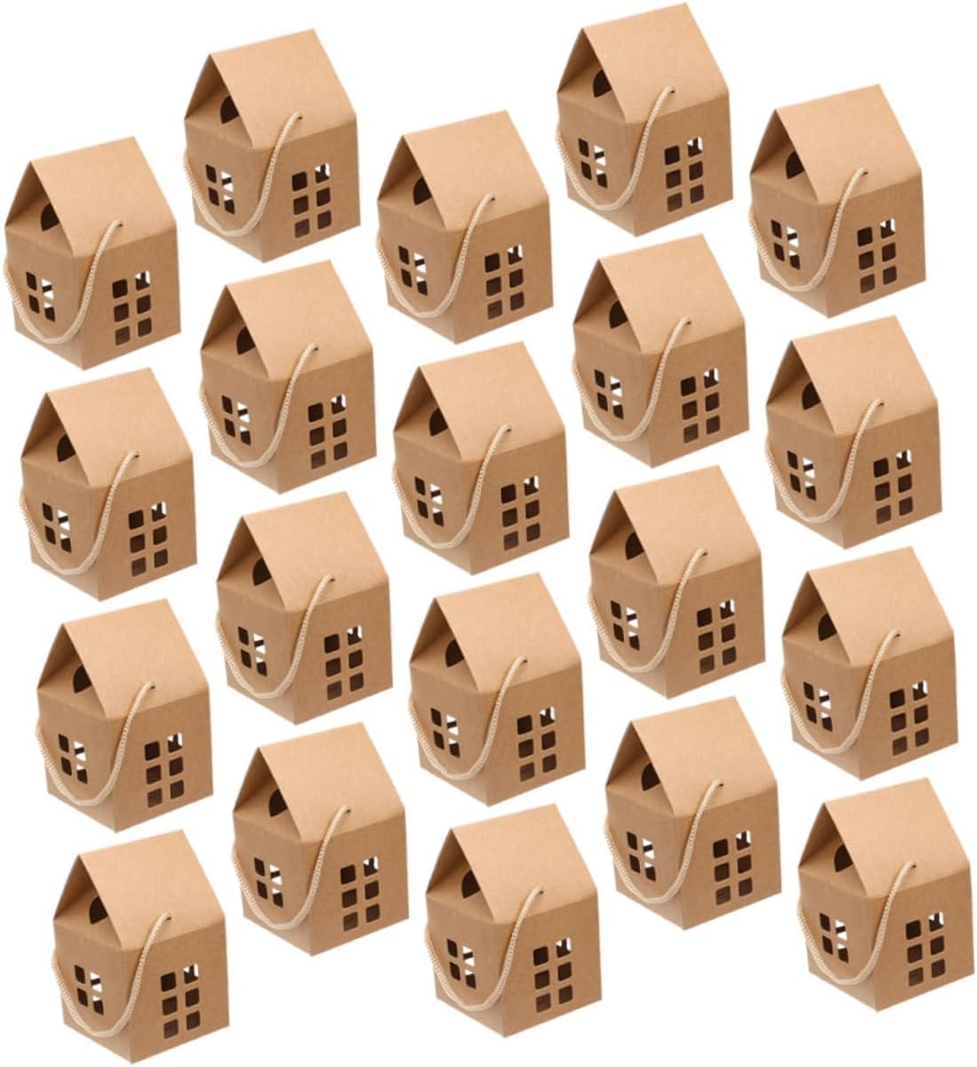 CALLARON 20pcs Handheld Hollowed House Candy Boxes Multi Function Paper Present Cases for Easter Parties Birthdays Special Occasions Lightweight Durable Design for Treats and Sweets