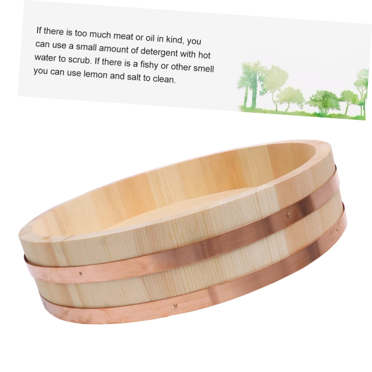 COLLBATH 1pc Sushi Oke Rice Tub Pine Wood Rice Container Wooden Bucket Japanese Tools