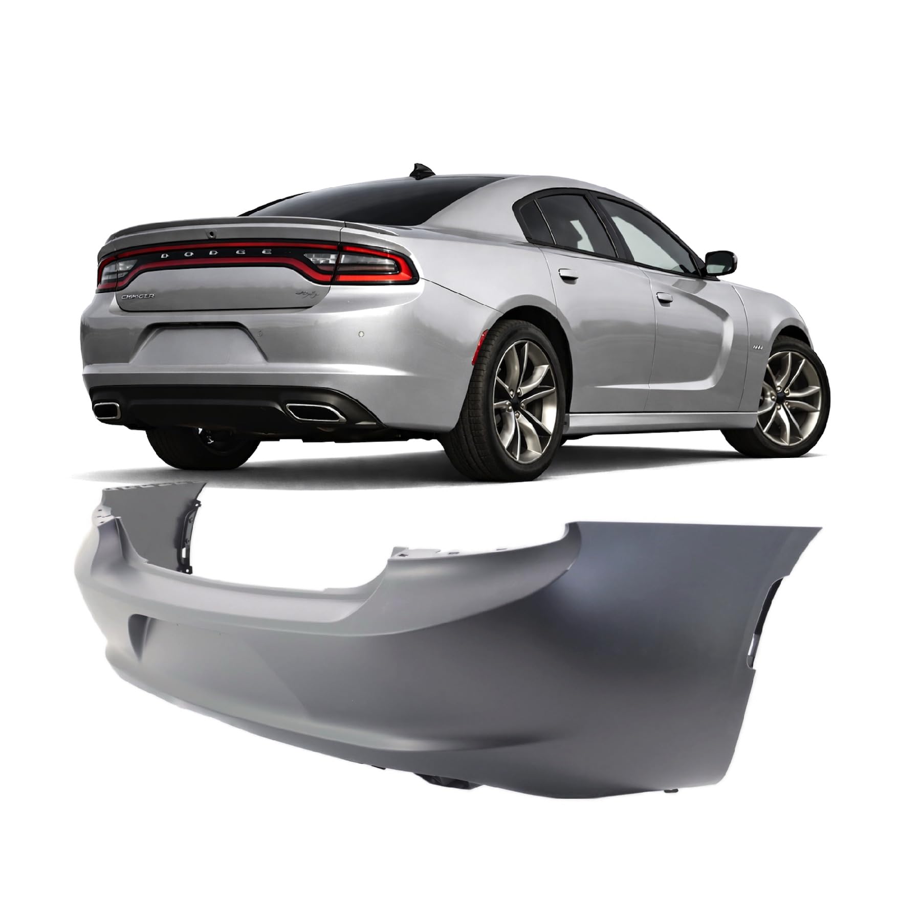 FitParts Compatible with Dodge Charger 2015–2023 Rear Bumper Cover