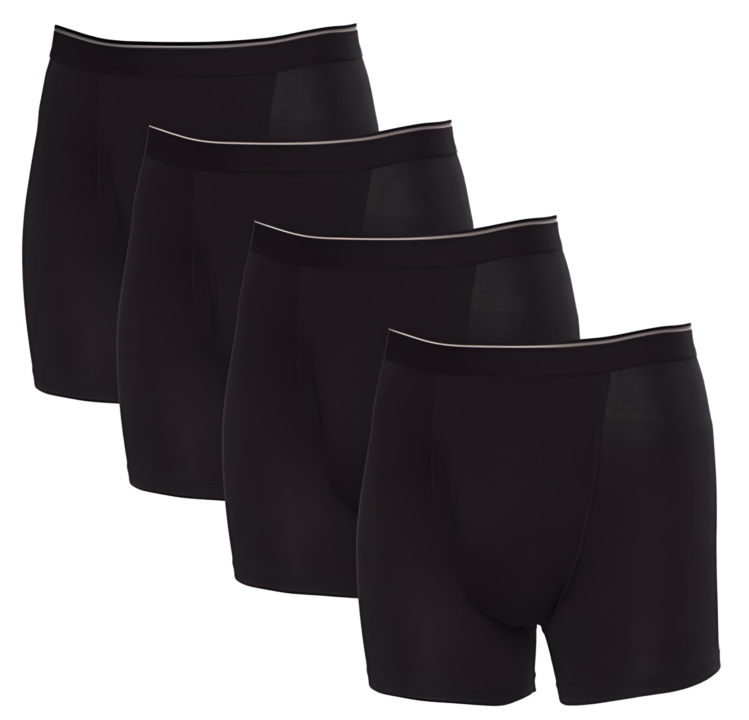 JUST Try Mens Cotton Boxer Briefs Pack of 4 – Breathable Stretch Underwear for Men, Soft Moisture Wicking Anti-Chafing Comfort Fit Trunk Shorts-image-24