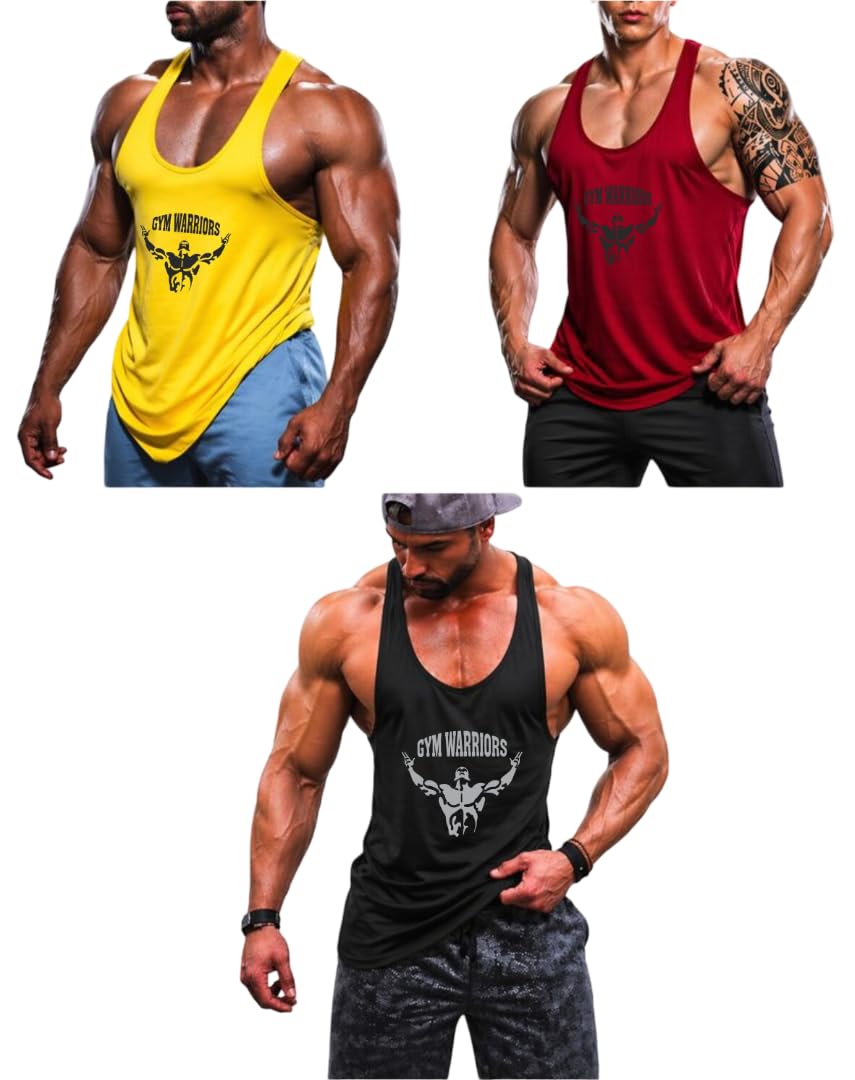 furrr Men's Gym Vest for Bodybuilding | RAW Gear Stringer Tank Top | Muscle & Training Wear Pack of 3-picture-23