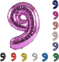 Vista 170 de YPSelected Globo de aluminio grande de 32 pulgadas con número de helio, cumpleaños, boda, fiesta, 0-9 (azul bebé, 2)