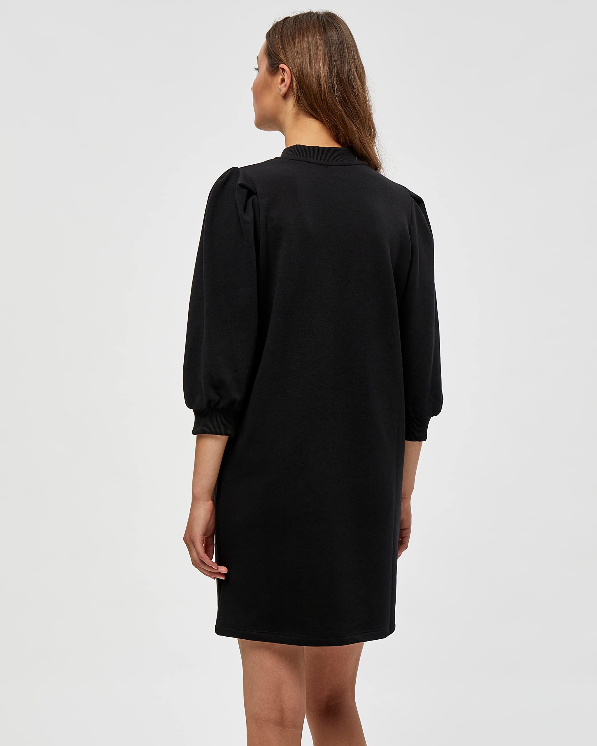Minus Mika Puff sukienka z rękawami 3/4 | sukienka damska na jesień elegancka, 100 czarny., XS