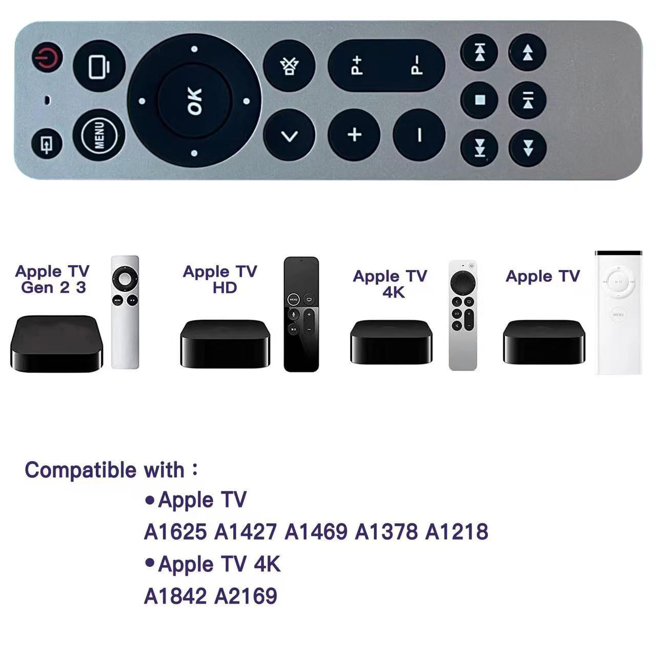 Amazon.com: Universal Remote for Apple TV 4K/ Generation 1 2