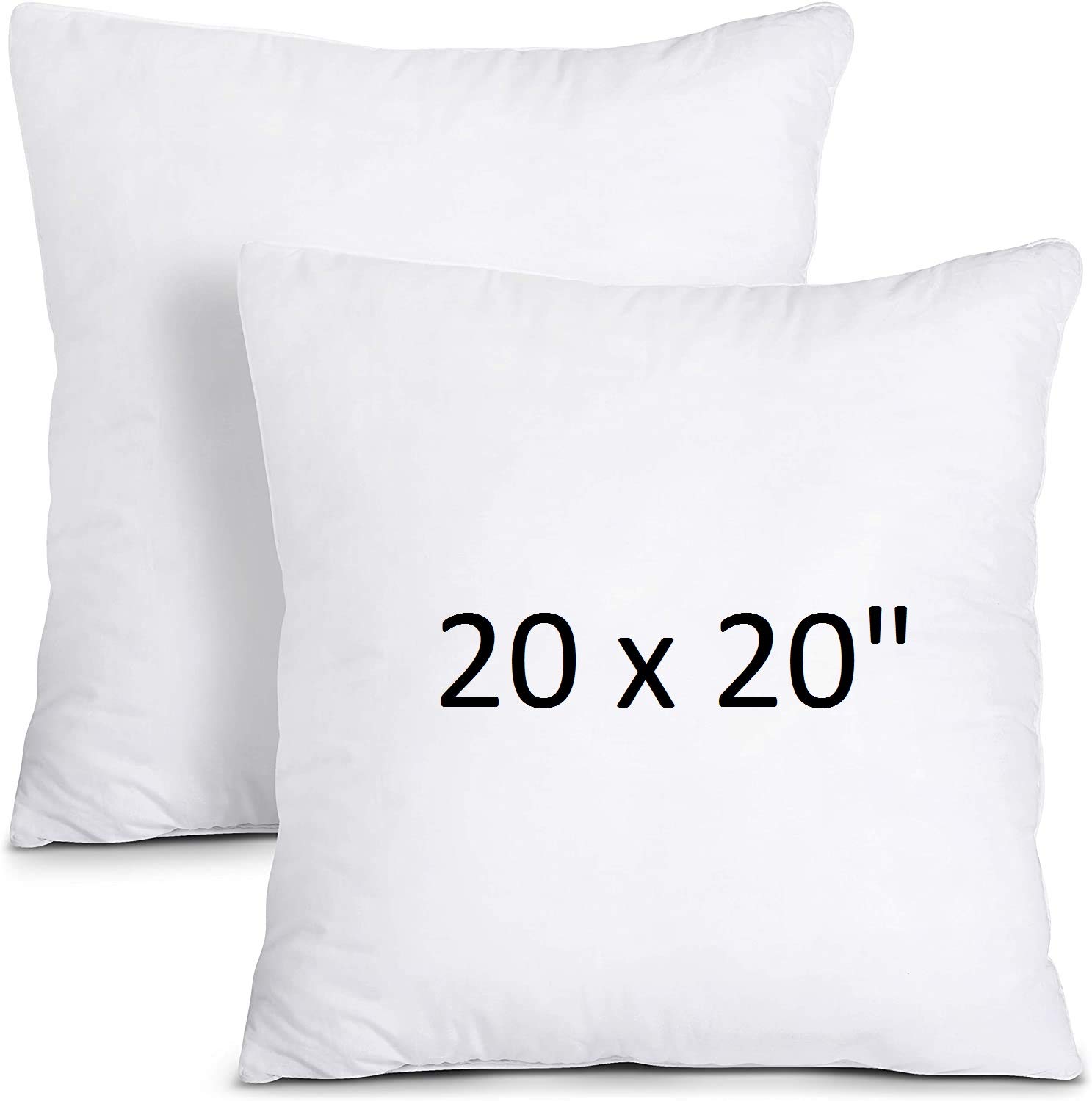 Comfortesy Cushion Inner Pads | Cushion Inserts | 16" 18" 20" 22" 24" 26" Inches | Hollowfibre Cushion Fillers (Pack of 2, 20x20)